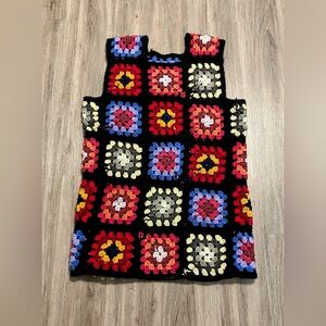 Handmade Colorful Granny Square Sheath Dress XL-2X range